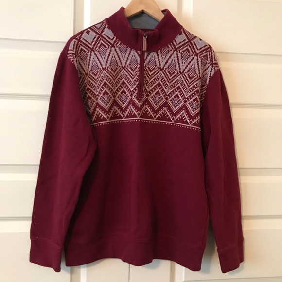 Lands’ End Burgundy Men’s Pullover Sweater - Picture 7 of 8
